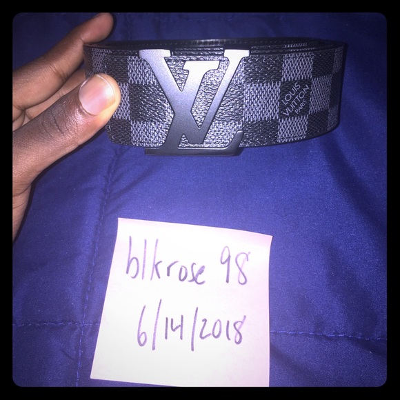 Louis Vuitton Accessories - Louis Vuitton Black Damier Graphite Initiales Belt Louis Vuitton Accessories - Louis Vuitton Black Damier Graphite Initiales Belt